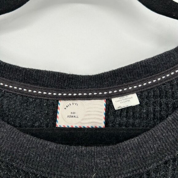 ANTHROPOLOGIE Postmark Charcoal Gray Village Swing Oversized Thermal Shirt XS - Picture 6 of 6